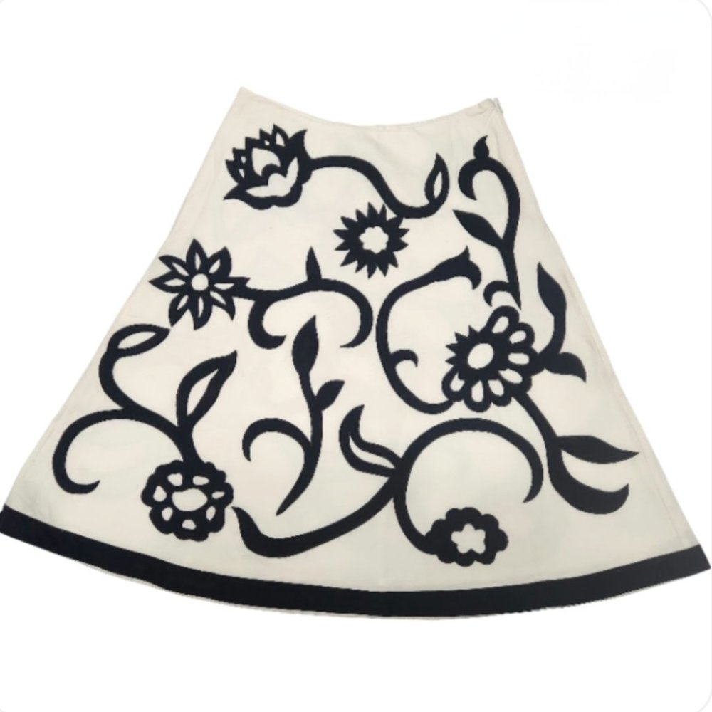 WHBM White Woven Skirt